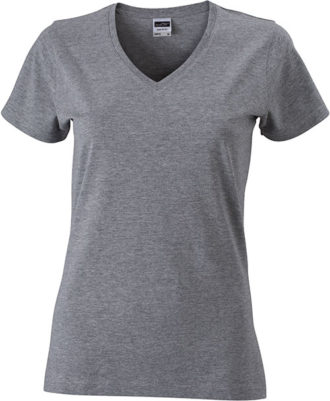 Werbemittel Damen T-Shirt V-Ausschnittn V-Ausschnitt T-Shirt - grey heather