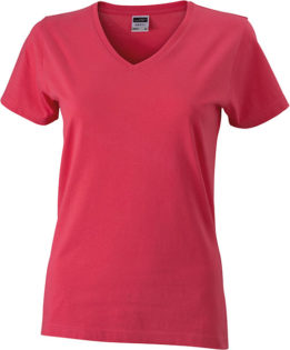 Werbemittel Damen T-Shirt V-Ausschnitt - light berry
