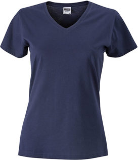 Werbemittel Damen T-Shirt V-Ausschnitt - navy