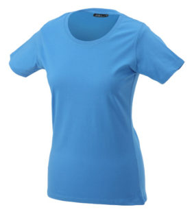 Ladies Basic T Shirt Damenshirt - aqua