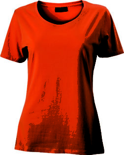 Ladies Basic T Shirt Damenshirt - dark orange