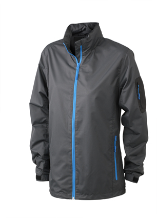 Werbeartikel Sportjacken Ladies Windbreaker - carbon/aqua