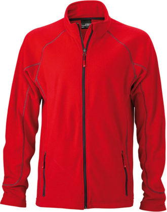 Werbeartikel Fleece Jacke Structure - red/carbon