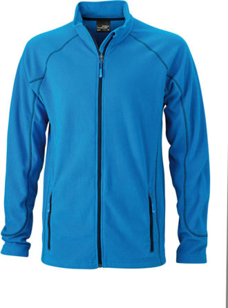 Werbeartikel Fleece Jacke Structure - aqua/navy