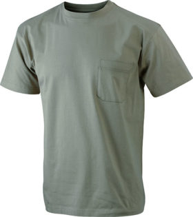 Mens Round-T Pocket T-Shirt - khaki
