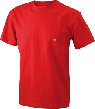 Mens Round-T Pocket T-Shirt - red