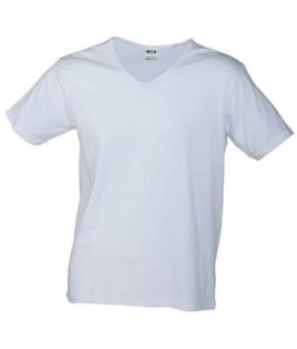T-Shirt Slim Fit Men mit V-Ausschnitt - white