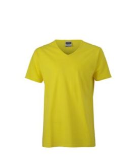 T-Shirt Slim Fit Men mit V-Ausschnitt - yellow