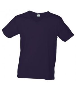 T-Shirt Slim Fit Men mit V-Ausschnitt - aubergine