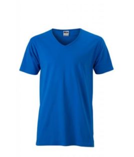 T-Shirt Slim Fit Men mit V-Ausschnitt - cobalt