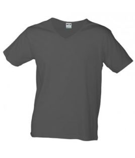 T-Shirt Slim Fit Men mit V-Ausschnitt - graphite
