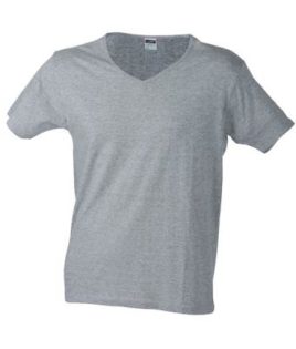 T-Shirt Slim Fit Men mit V-Ausschnitt - grey heather