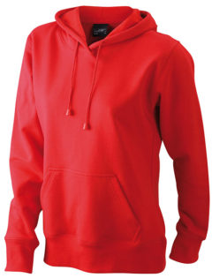 Damen Kapuzen Sweater - red