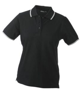 Ladies Tipping Polo - black silver