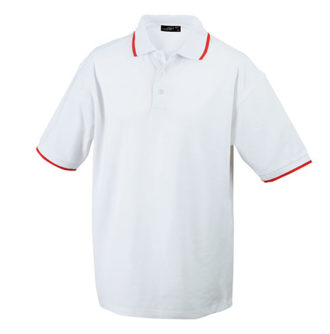 Tipping Polo Werbetextilien - white red