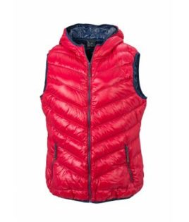 Ladies' Down Vest - red/navy