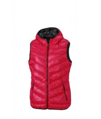 Ladies' Down Vest - magenta/graphite