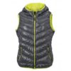 Ladies' Down Vest - carbon/acid yellow