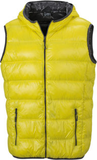 Men s Down Vest - yellow/carbon