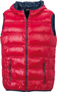 Men s Down Vest - red/navy