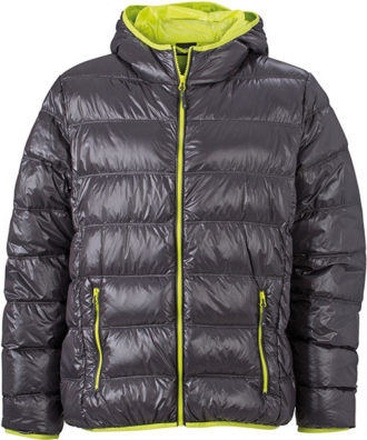 Werbeartikel Mens Down Jacket - carbon/acid yellow