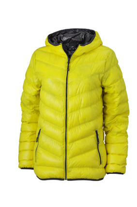 Werbeartikel Daunenjacke James Nicholson - yellow/carbon