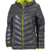 Werbeartikel Daunenjacke James Nicholson - carbon/acid yellow