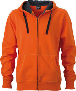 Werbeartikel Kapuzen Sweat Jacke - dark-orange/carbon