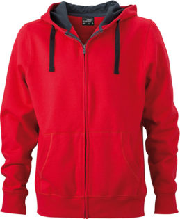 Werbeartikel Kapuzen Sweat Jacke - red/carbon