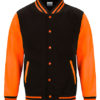 Electric Varsity Jacket Just Hoods - jet black/electric orange