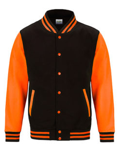 Electric Varsity Jacket Just Hoods - jet black/electric orange