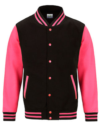 Electric Varsity Jacket Just Hoods - jet black/electric orange