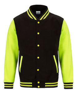 Electric Varsity Jacket Just Hoods - jet black/electric orange