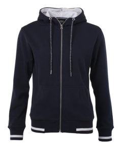 Ladies Club Sweat Jacket James and Nicholson - navy white