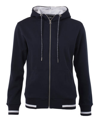 Ladies Club Sweat Jacket James and Nicholson - navy white