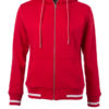 Ladies Club Sweat Jacket James and Nicholson - red white