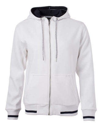 Ladies Club Sweat Jacket James and Nicholson - white royal