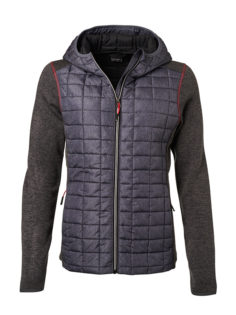 Ladies Knitted Hybrid Jacket James & Nicholson - grey melange anthracite melange
