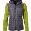 Ladies Knitted Hybrid Jacket James & Nicholson - kiwi melange anthracite melange