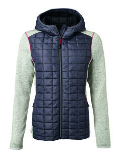 Ladies Knitted Hybrid Jacket James & Nicholson - light melange anthracite melange