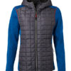 Ladies Knitted Hybrid Jacket James & Nicholson - royal melange anthracite melange
