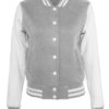 Ladies Sweat College Jacket Build Your Brand - grey heather white