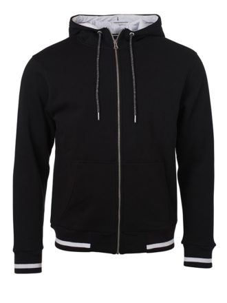 Mens Club Sweat Jacket James and Nicholson - black white