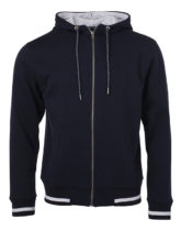 Mens Club Sweat Jacket James and Nicholson - navy white