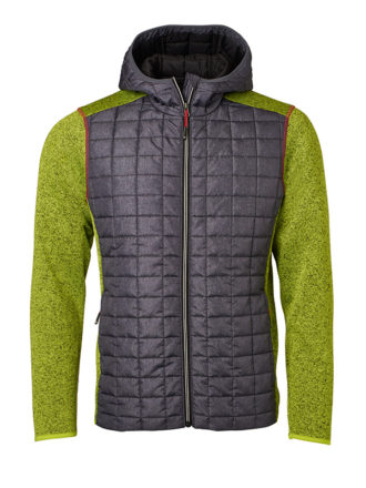 Mens Knitted Hybrid Jacket James & Nicholson - kiwi melange/anthracite melange