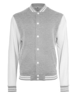 Sweat College Jacket Build Yor Brand - grey heather white