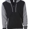 Unisex Heavyweight Vasity Zip Hood Independent - black grey heather