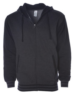 Unisex Heavyweight Vasity Zip Hood Independent - charcoal black