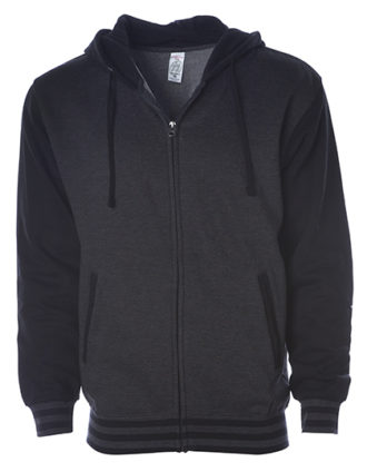 Unisex Heavyweight Vasity Zip Hood Independent - charcoal black