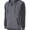 Unisex Heavyweight Vasity Zip Hood Independent - grey heather charcoal